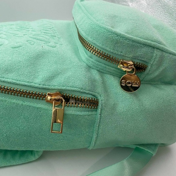 Stoney Clover Lane x Target Backpack Terry Cloth Soft Bag Green Gold NWT
